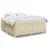 Vidaxl Box spring postelja z vzmetnico krem 200x200 cm blago