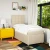 vidaXL vidaXL Box spring postelja z vzmetnico krem 100x200 cm blago, (21306713)