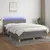 Vidaxl Box spring postelja z vzmetnico LED temno siva 140x190 cm blago