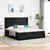 Otomanski krevet s madracem crni 160x200cm od tkanine
