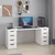 Hanah Home radni sto Alen 180cm 8 Drawer, 180 cm, beli