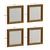 Hanah Home Set 4 ogledala Loza, Zlatno