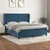Vidaxl Box spring postelja z vzmetnico temno modra 180x200 cm žamet