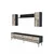 Hanah Home TV komoda Ilay, antracit / travertin / srebrna