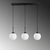Opviq Luster Orbital-15-14011, 65x15x115cm, IP20, Belo-crni
