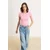Trendyol Milla Ženska majica TWOSS26TS00267, Roze