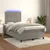Vidaxl Box spring postelja z vzmetnico LED sv. siva 120x190 cm žamet