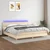 Vidaxl Box spring postelja z vzmetnico LED krem 200x200 cm blago