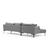 Atelier del Sofa Ugaona garnitura Leo 90x65x255cm Siva