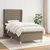Vidaxl Box spring postelja z vzmetnico taupe 90x200 cm blago