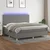 Vidaxl Box spring postelja z vzmetnico LED temno siva 200x200 cm blago
