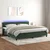 Vidaxl Box spring postelja z vzmetnico LED tem. zelena 200x200cm žamet