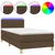 shumee Box spring postelja z vzmetnico LED temno rjava 90x200 cm blago
