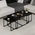 Hanah Home klub sto Levada 9307, 90,45,45 cm, crni