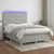 Vidaxl Box spring postelja z vzmetnico LED sv. siva 140x200 cm blago