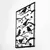 Opviq Zidna dekoracija Tree Branch Birds, 47x66 cm, 1.2 mm, Crna