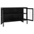 Komoda crna 105 x 35 x 70 cm od čelika i stakla