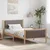 Vidaxl Kovinska posteljna konstrukcija Rjava in taupe 100 x 200 cm