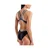 Arena hyperflow womens solid double cross back black / blue cosmo xxs
