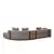 Atelier del Sofa Ugaona garnitura Gondol 105x70x180cm Siva