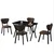 HANAH HOME Set Trpezarijski sto i 4 stolice Elma Brown Black