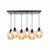 Aspa Viseća Lampa Black 6X40W E27 Brown Lampshade