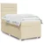 Vidaxl Box spring postelja z vzmetnico krem 80x200 cm blago