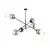Luster na šipci LINEAR 6xE14/10W/230V crna/siva