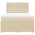 Vidaxl Box spring postelja z vzmetnico krem 160x200 cm blago