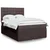 Vidaxl Box spring postelja z vzmetnico temno rjav 140x190 cm blago