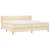 Vidaxl Box spring postelja z vzmetnico krem 200x200 cm blago
