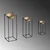 Aberto Design Set dekorativnih saksija GED-019-A, 28x80cm, 17x40cm, 22x60cm, Zlatne boje