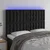 Vidaxl LED posteljno vzglavje črno 144x5x118/128 cm žamet