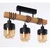 Brilagi - Plafonski luster WOOD GLASS 3xE27/60W/230V borovina/crna/dimljeno braon