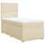 Vidaxl Box spring postelja z vzmetnico krem 80x200 cm blago