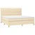 Vidaxl Box spring postelja z vzmetnico krem 200x200 cm blago
