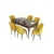 Hanah Home Set Trpezarijski sto i 6 stolica Eva, Žuto-braon
