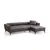 Atelier del Sofa Ugaona garnitura Hamlet 95x77x270cm Tamnosiva