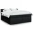 vidaXL Box spring postelja z vzmetnico črna 180x200 cm blago