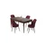 Hanah Home trpezarijski set Pir, sto i 4 stolice, ploča u dekoru drveta Baroque, bordo tkanina Babyface