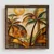 WallXpert set uramljenih MDF slika DOS081-50, palme i sunce u toplim zemljanim tonovima, 2 x 50 x 50 cm