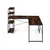 MODERNHOME Ugaoni radni sto sa policama – Walnut LOFT