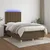 Vidaxl Box spring postelja z vzmetnico LED tem. rjava 120x200 cm blago
