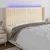 Vidaxl LED posteljno vzglavje krem 203x16x118/128 cm blago