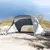 Šator za plažu sivi 274 x 178 x 170/148 cm 185T poliesterski