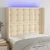 Vidaxl LED posteljno vzglavje krem 103x16x118/128 cm blago