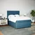 Vidaxl Box spring postelja z vzmetnico temno modra 160x200 cm žamet