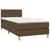Vidaxl Box spring postelja z vzmetnico LED temno rjava 100x200cm blago