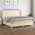 Vidaxl Box spring postelja z vzmetnico LED krem 200x200 cm blago