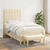 Vidaxl Box spring postelja z vzmetnico krem 90x190 cm blago
